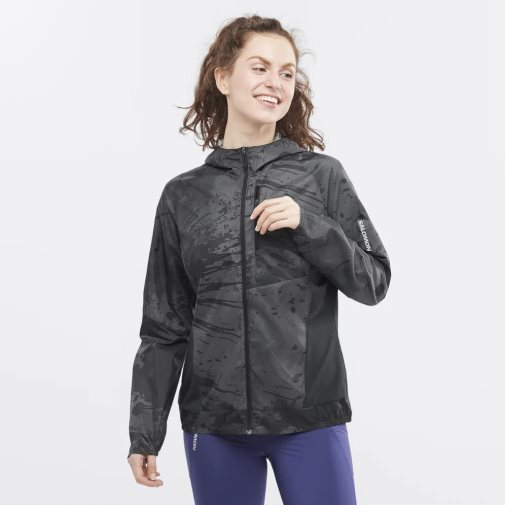 Black Salomon Bonatti Cross Wind Women's Shell Jackets | PH 21379E